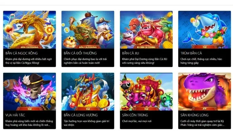 Đa dạng các thể loại game bắn cá tại VN88